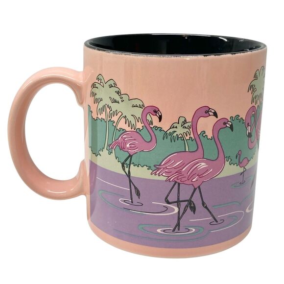 Vtg Sheraton Royal Biscayne Bay Miami Resort Hotel Coffee Mug Cup Flamingo Deco - Picture 2 of 11